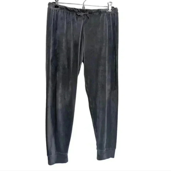 Juicy Couture Ultra Soft Velour Joggers  Grey Rhinestone Logo Velvet Women's S - Picture 2 of 8